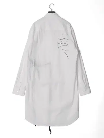 새상품 ANN DEMEULEMEESTER 화이트 프린트 롱 셔츠