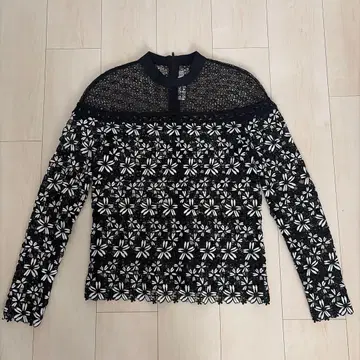 셀프 포트레이트 꽃무늬 자수 긴팔 블라우스 UK10