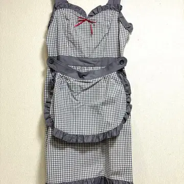 MILK 깅엄 체크 에이프런 드레스