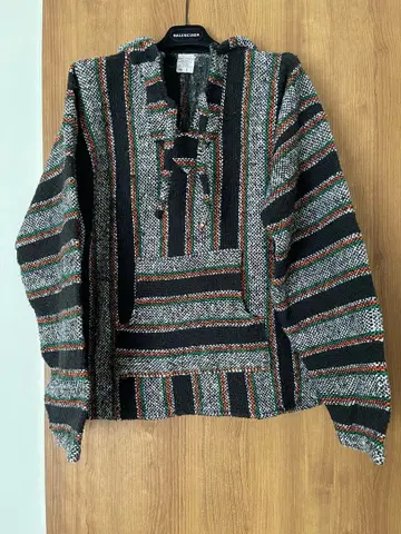 멕시칸 후드티 스트라이프 패턴 L 사이즈