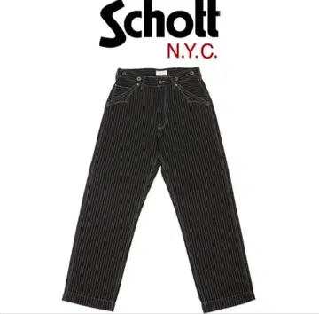 Schott 히코리 데님 블랙 34 스트라이프
