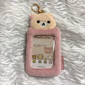 리락쿠마 모후모후 사진 키링 코리락쿠마 트레이딩 카드 케이스 핑크
