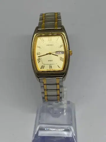 작동품 새 배터리 SEIKO SPIRIT 손목시계 데이데이트 스퀘어