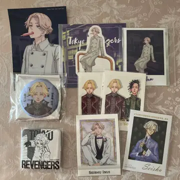 도쿄 리벤저스 이누이 세이슈 캔뱃지 스티커 파샤코레 세트