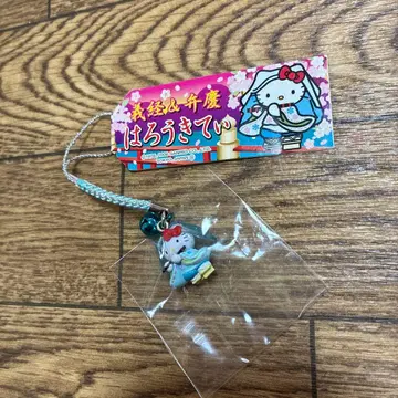 지역 한정 키티 헬로키티 벤케이&요시츠네 스트랩 일본 한정판 2006년