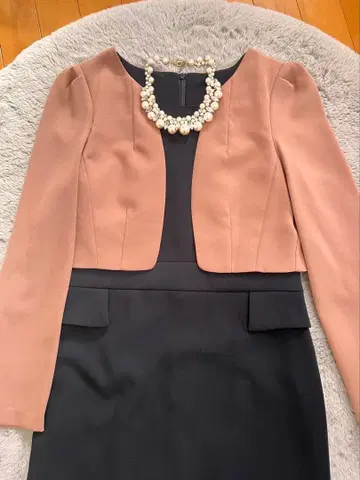 볼레로풍 일체형 원피스 목걸이 포함 M 사이즈 포멀 세레모니 입학식