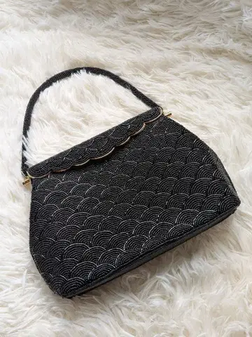 총 비즈 핸드백 가마구치 일본 의류