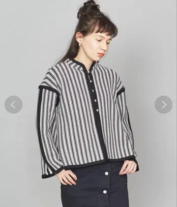 뷰티 앤 유스 코튼 러셀 멀티 스트라이프 자켓