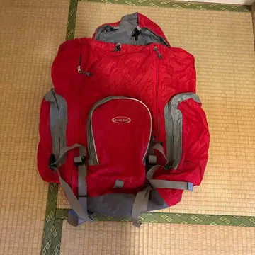 몽벨 트리플 포켓 팩 45-60 빨간색 단종 백팩 대용량 여행 방재