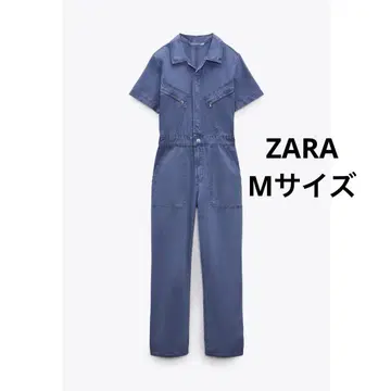 ZARA 데님 TRF 컬러 점프수트 Msize 블루 반팔 봄/여름