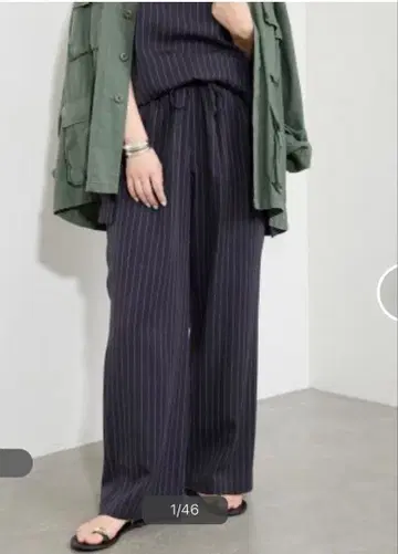 슬로브 이에나 피브릴 스트라이프 릴랙스 팬츠