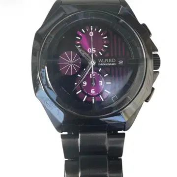 SEIKO 와이어드 크로노그래프 손목시계 TWO FACE 보라색/블랙