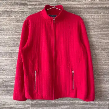 카렌 스콧 스포츠 풀 집업 퀼팅 자켓 빨간색 레드