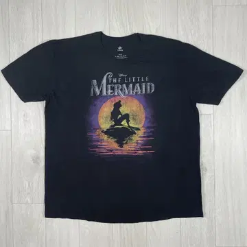 Disney 인어공주 아리엘 T셔츠 블랙 남성용 XL