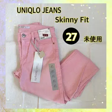 레어! 유니클로 컬러 스트레이트 스키니진 27 후지와라 노리카 착용 모델