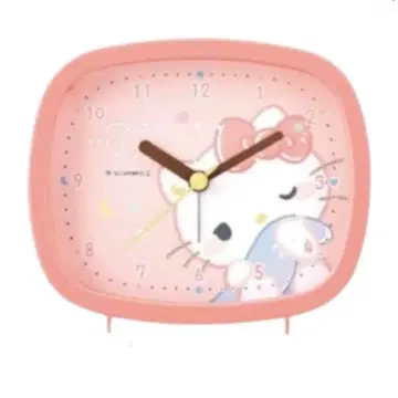새상품 헬로키티 스퀘어 라이트 클락 알람 시계