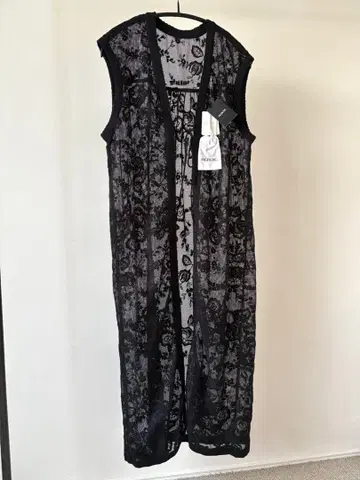 INGEBORG 잉게보그 블랙 레이스 롱 가디건 57200엔