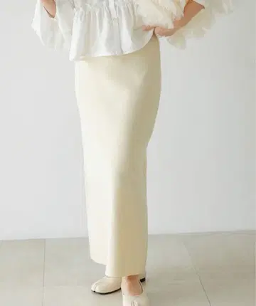 rectangle 스펀지 니트 내로우 스커트 타이트 스커트 슬릿