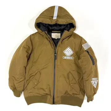 AVIREX 아비렉스 플라이트 자켓 후드 카멜 XL
