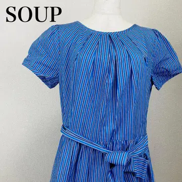 컨디션 최상 SOUP 스트라이프 반팔 원피스 0716B