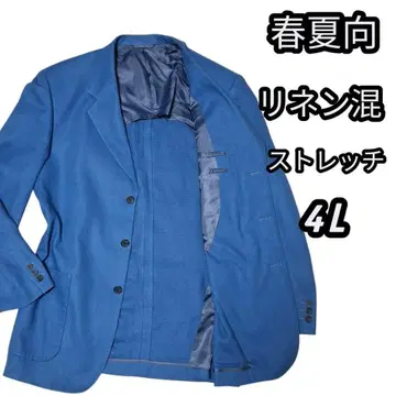 레어 사이즈 레 이튼 하우스 테일러드 자켓 4L 마 혼방 봄/여름용