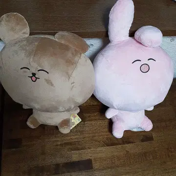 푹신푹신~ P마루님 봉제 인형 곰과 핑크 토끼 세트