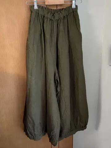 이치 앤티크 누아르 새상품 린넨 올리브색 와이드 팬츠