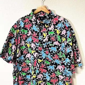 H&M Keith Haring 키스 해링 반팔 셔츠 XL 레어