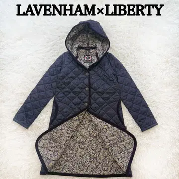 [ 새상품급 ] 라벤햄 롱 퀼팅 자켓 리버티 보라색 영국제 36