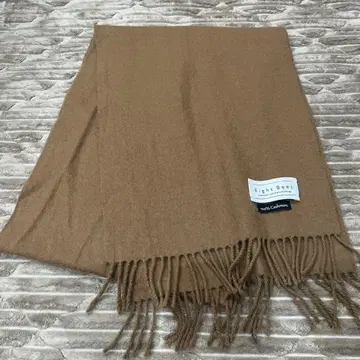 Eight Bees 캐시미어 100% 머플러 브라운 무지 프린지 스톨