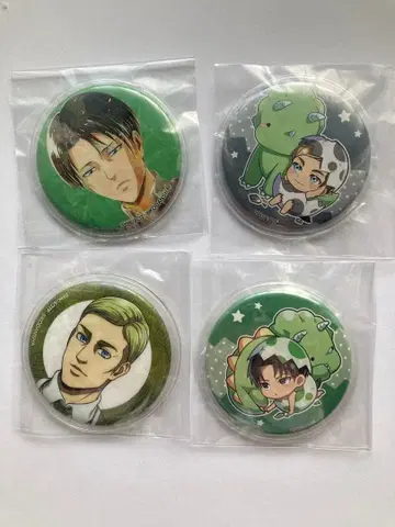 진격의 거인 리바이 엘빈 캔뱃지 4개 세트