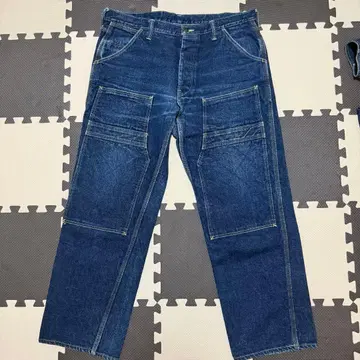 사무라이 진 자동차 구락부 데님 더블니 워크 팬츠 청바지