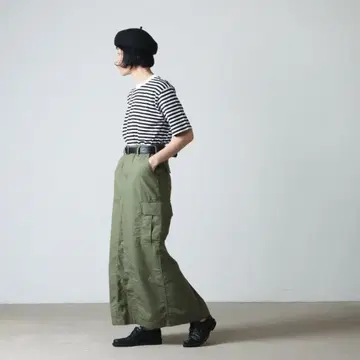 CIOTA 수빈 코튼 립스탑 정글 퍼티그 스커트