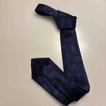 고타이리쿠 네이비 페이즐리 무늬 넥타이