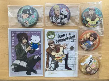 진격의 거인 산리오 콜라보 캔뱃지 리바이 엘빈 알민 사샤