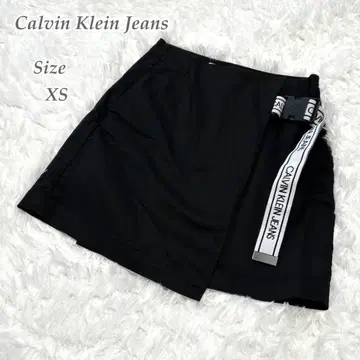 캘빈클라인 진 랩스커트 블랙 로고 벨트 부착 여성용 XS