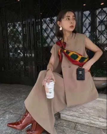 AMERI OTONA WRAP VEST SET UP DRESS