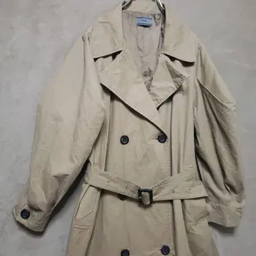 AULI 롱 트렌치코트 베이지 볼륨 숄더