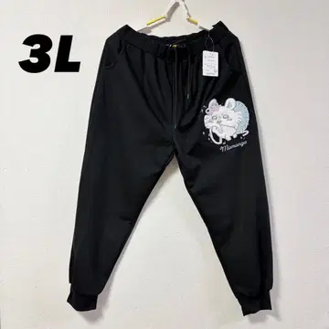 시마무라 치이카와 모몽가 리본 스웨트 팬츠 넉넉한 빅 사이즈