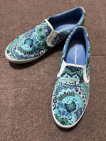 슬립온 25cm Tommy Bahama 청록색 무늬