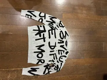 그레이 긴팔 니트 문자 프린트 Desigual