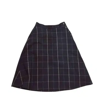 index 인덱스 체크 무늬 랩 스타일 플레어 스커트 ( M ) 네이비