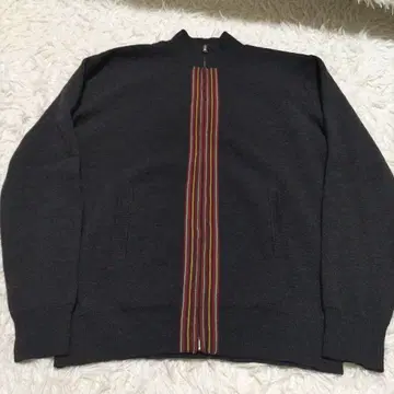 폴스미스 풀 집업 니트 자켓 가디건 멀티 스트라이프