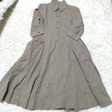 마가렛호웰 풀오버 셔츠 원피스 린넨 하프 버튼