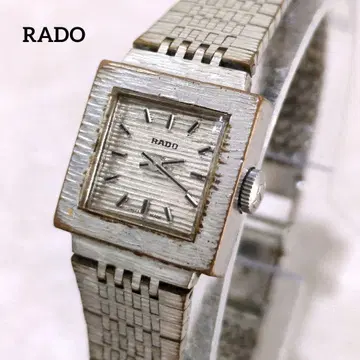 라도 수동 와인딩 손목시계 여성용 스퀘어 빈티지 작동품