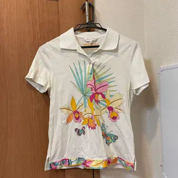 LEONARD 레오나르 꽃 나비 반팔 T셔츠 와이셔츠 트로피컬 38