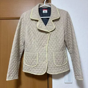 라코스테 베이지 퀼팅 자켓