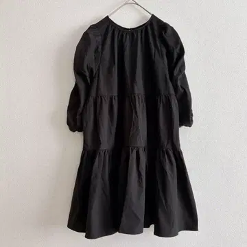 티나 조준 티어드 원피스 튜닉 상의 블랙 S 7부 소매