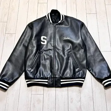 Backers 바커스 PU 가죽 바시티 자켓 스타디움 자켓 M