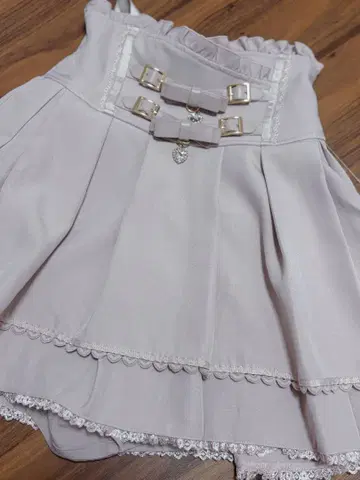 LIZLISA 2단 리본 벨트 치마바지 핑크